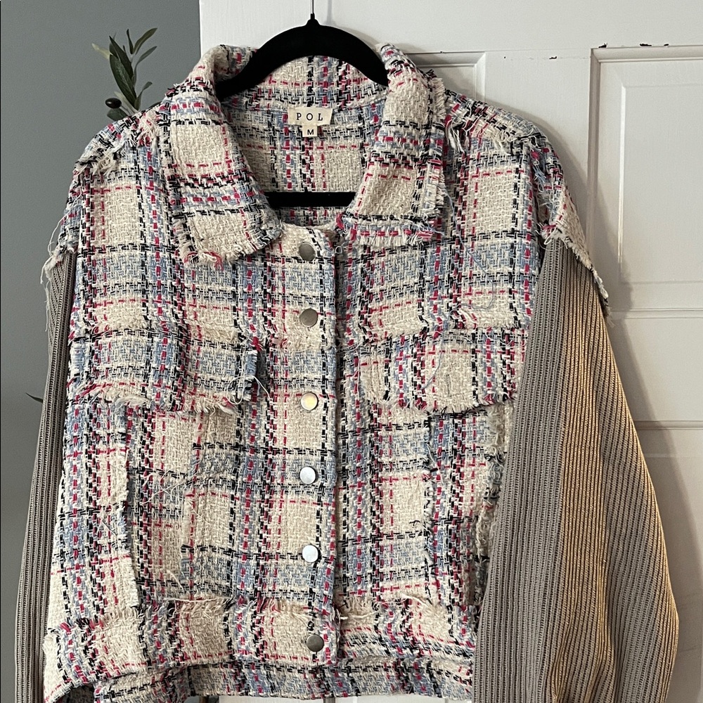 POL Women's Chic Tweed Blazer/Shacket NWOT